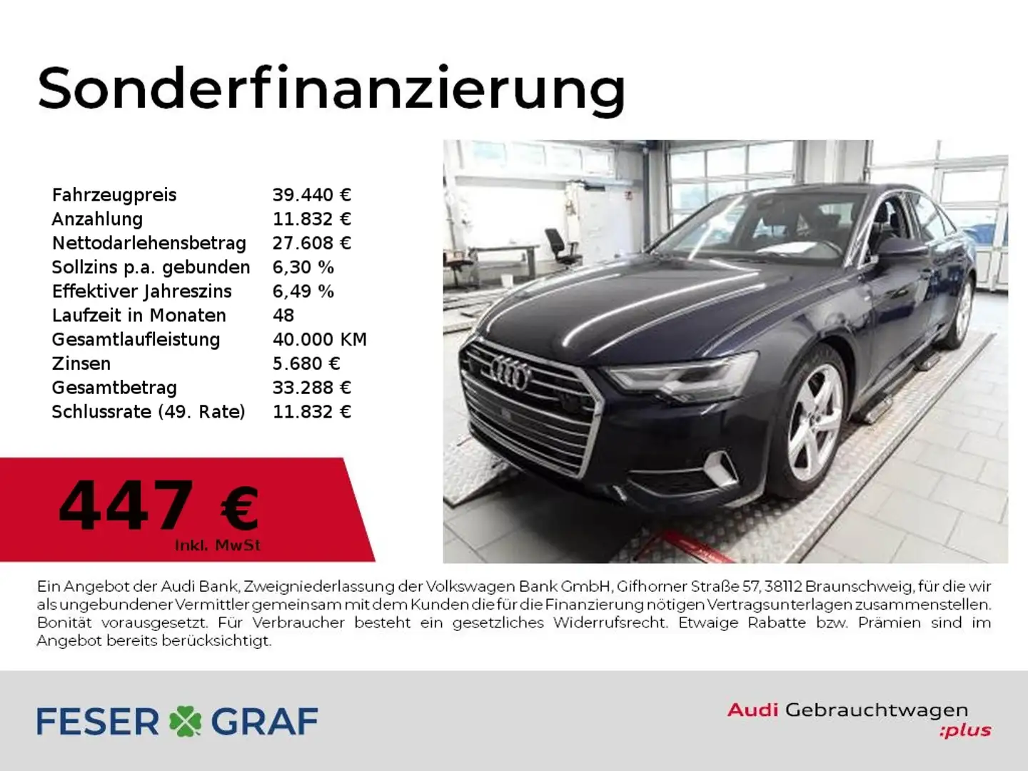 Audi A6 Lim 50 TFSI e S Line HUD,AHK,Navi,LED,Leder Blau - 1