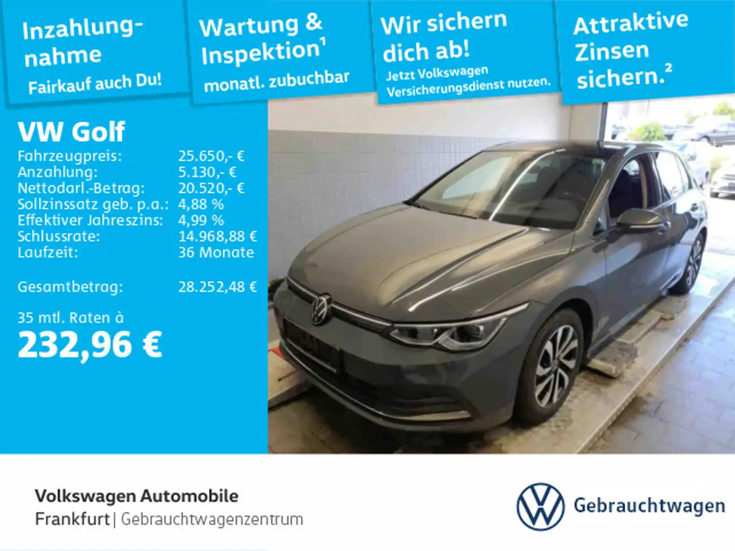Volkswagen Golf VIII 2.0 TDI DSG Active Pano AHK HUD Matrix Grau - 1