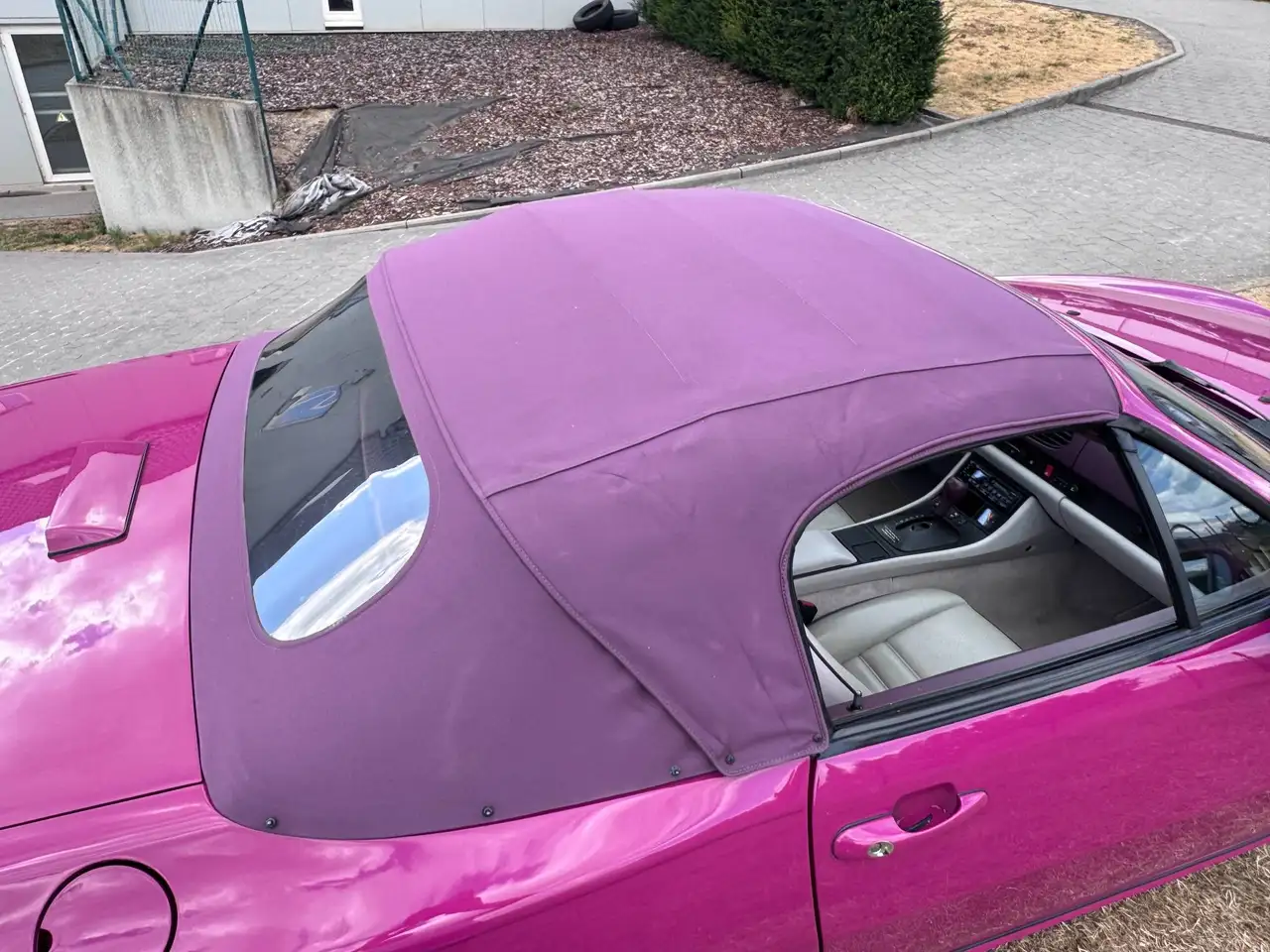 Porsche 968 Cabriolet RUBYSTONE OVER APRICOT AND MAGENTA ULTRA RARE Certified 27160 MILES CAR, foto 7