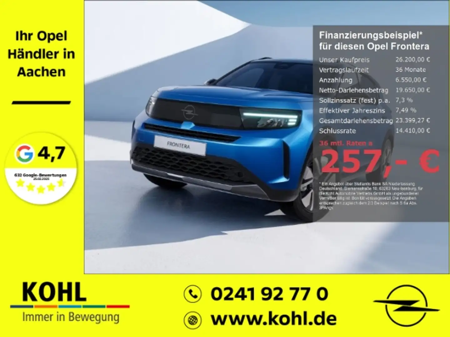 Opel Frontera GS 1.2 145PS 7-Sitzer Navi LED PDCv+h Klimaautom Blauw - 1