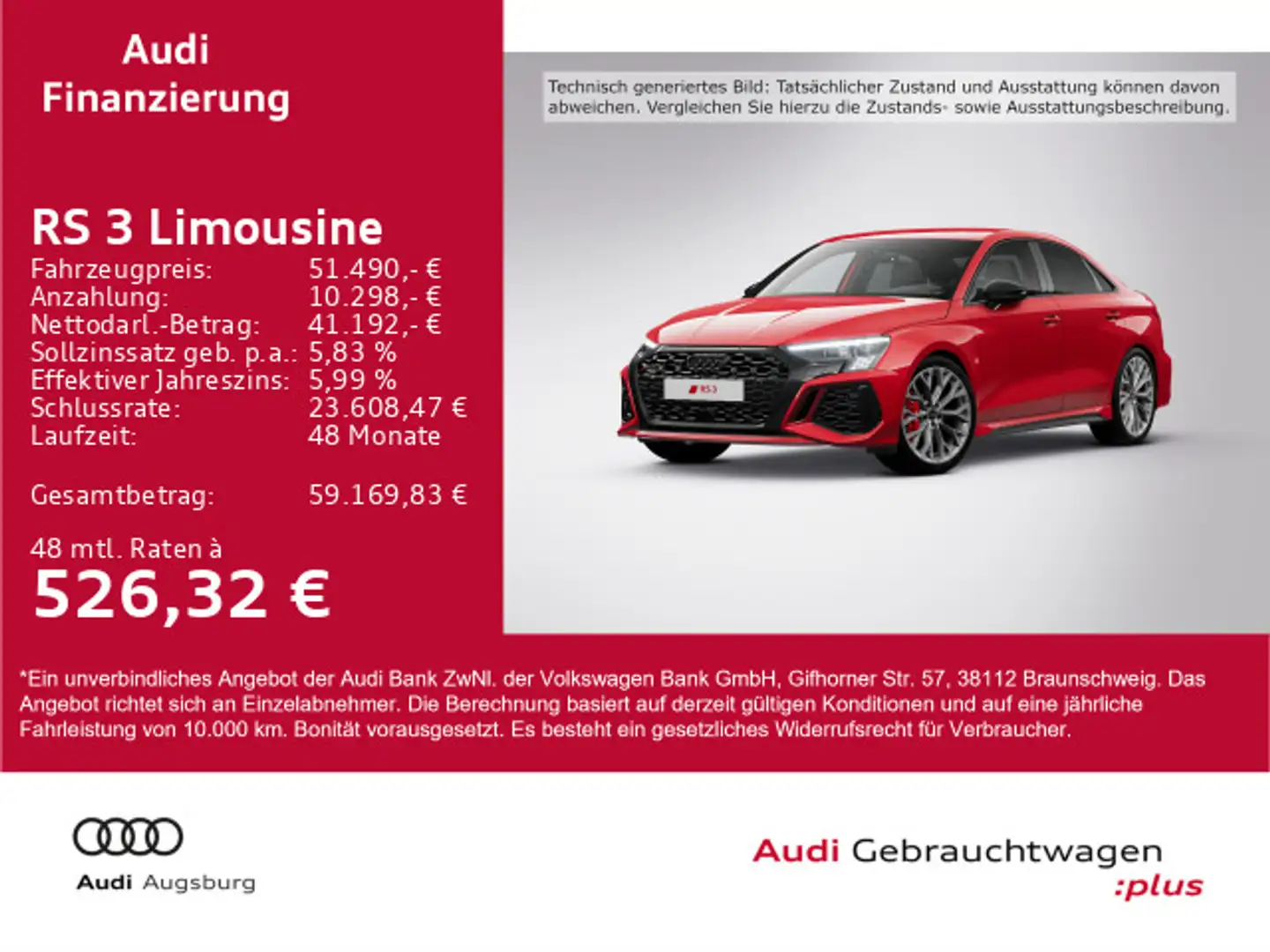 Audi RS3 *Optik schwarz*MATRIX*ACC*8-fach* Rot - 1