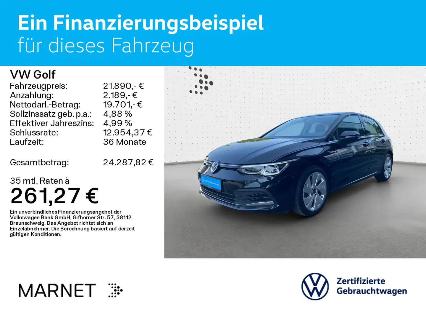 Volkswagen Golf VIII 1.5 eTSI Style Navi*Pano*IQ-Light*DCC* Noir - 2