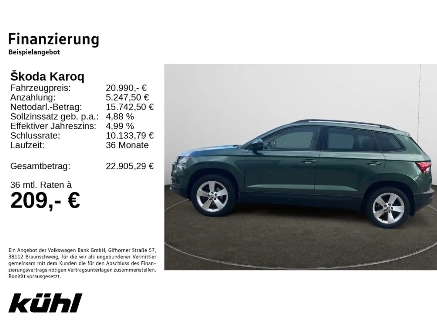 Skoda Karoq 1.5 TSI Ambition Navi,AHK,Pano,PDC,SHZ., Grün - 2