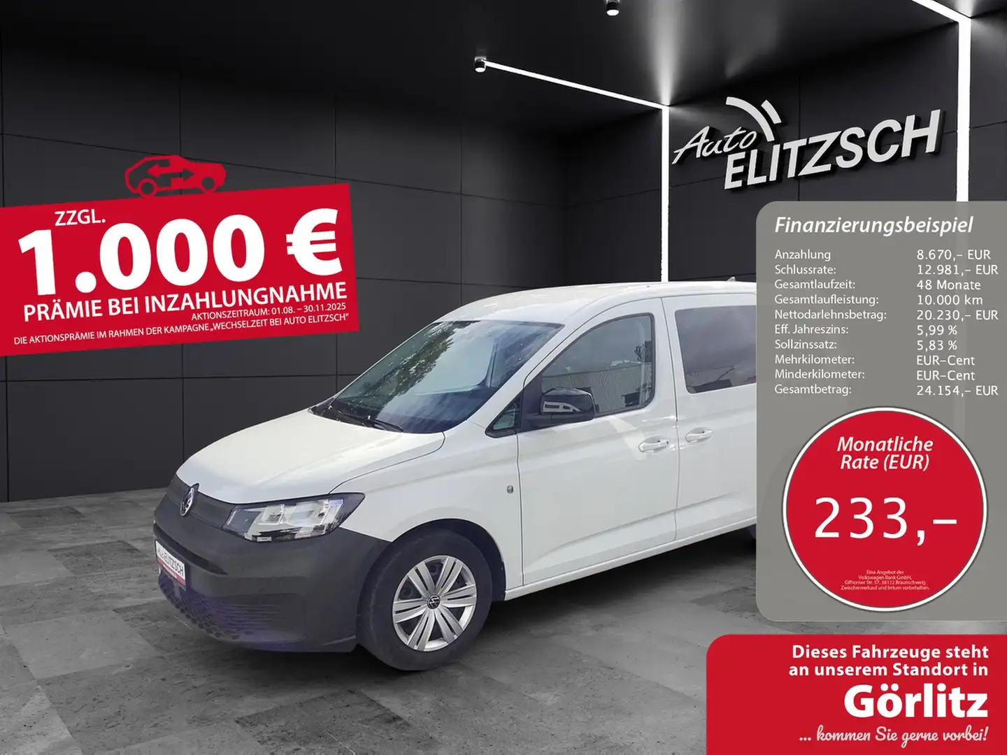 Volkswagen Caddy Kombi TSI 5-Sitze DSG NAVI RÜCK MFL Weiß - 1