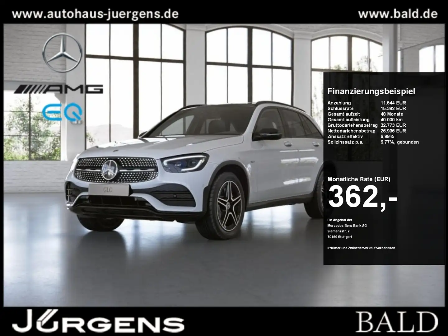 Mercedes-Benz GLC 300 de 4M AMG-sport/Pano/Burm/Night/Cam/Totw Blanc - 1