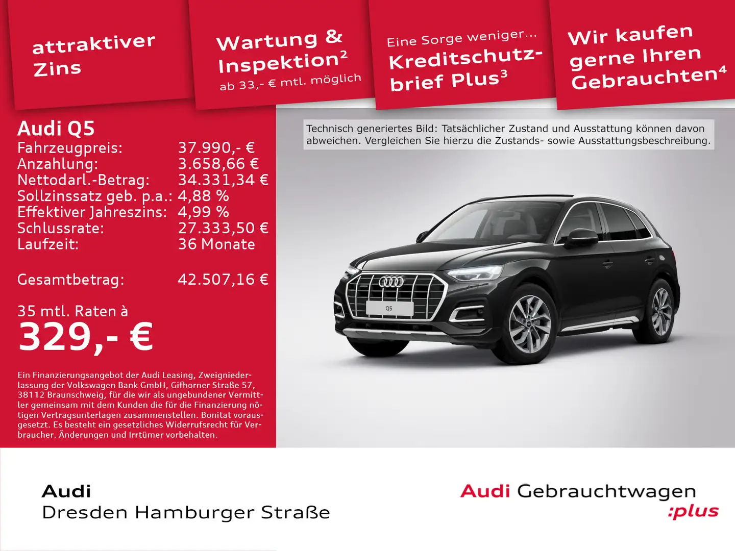 Audi Q5 40 TDI Advanced quattro Matrix Pano AHZV Noir - 1