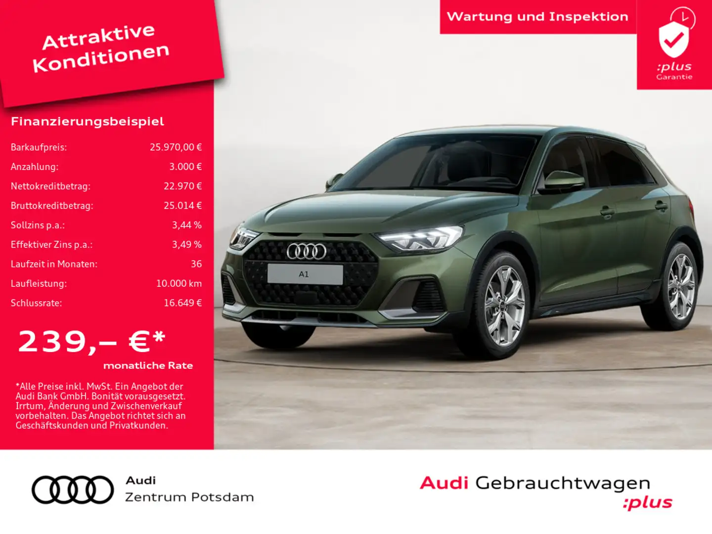 Audi A1 allstreet 30 TFSI LED KLIMA VIRTUAL ACC Grün - 1