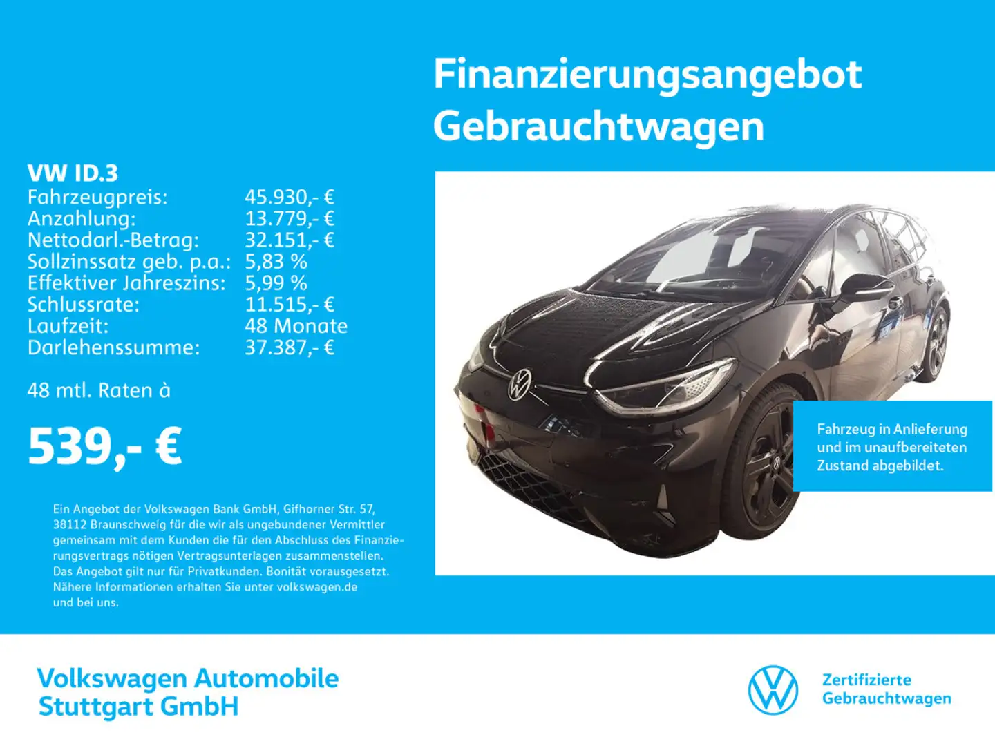Volkswagen ID.3 GTX Schwarz - 1