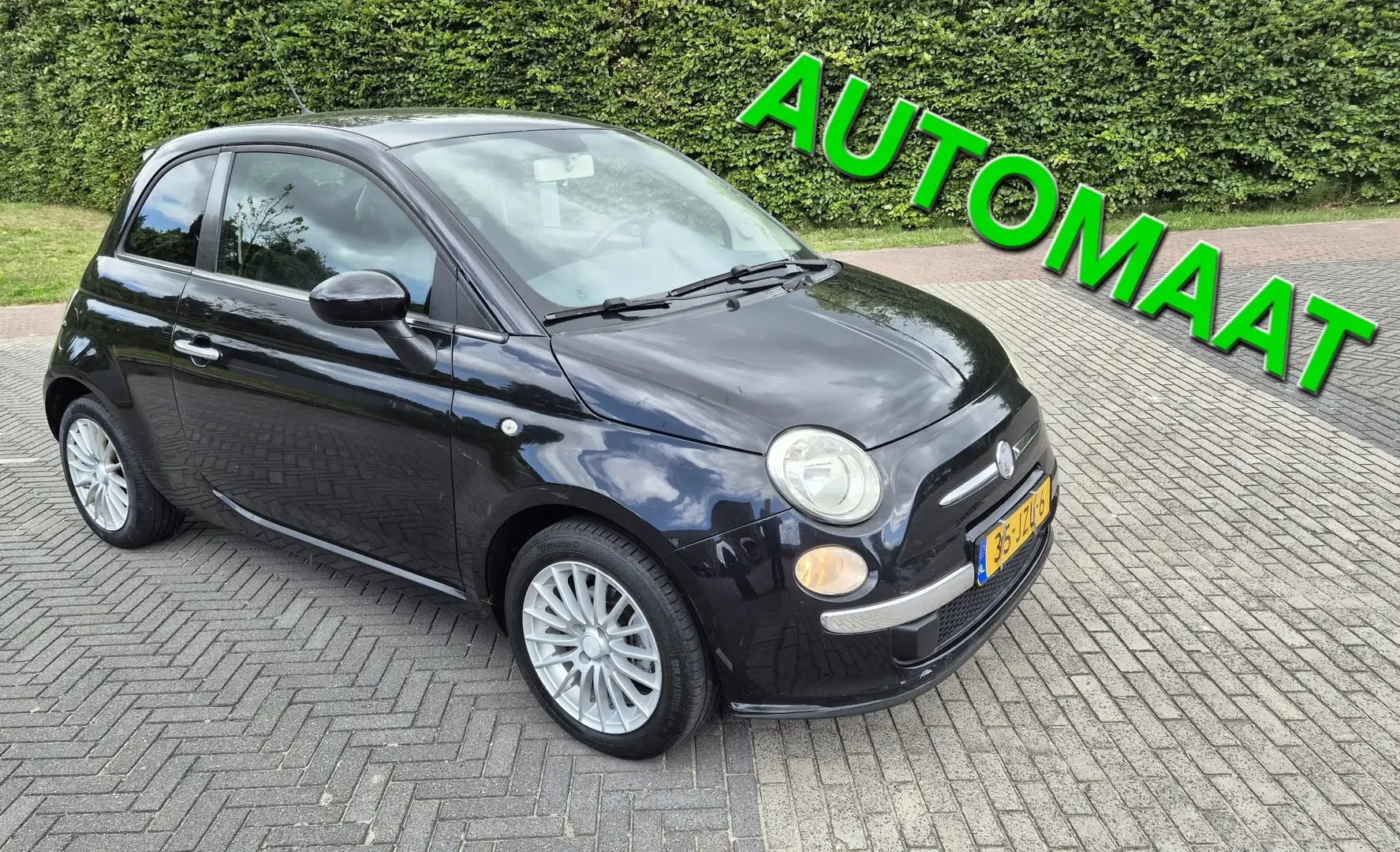 Fiat 500 1.2 Automaat/Airco/Apk✅️ Zwart - 1