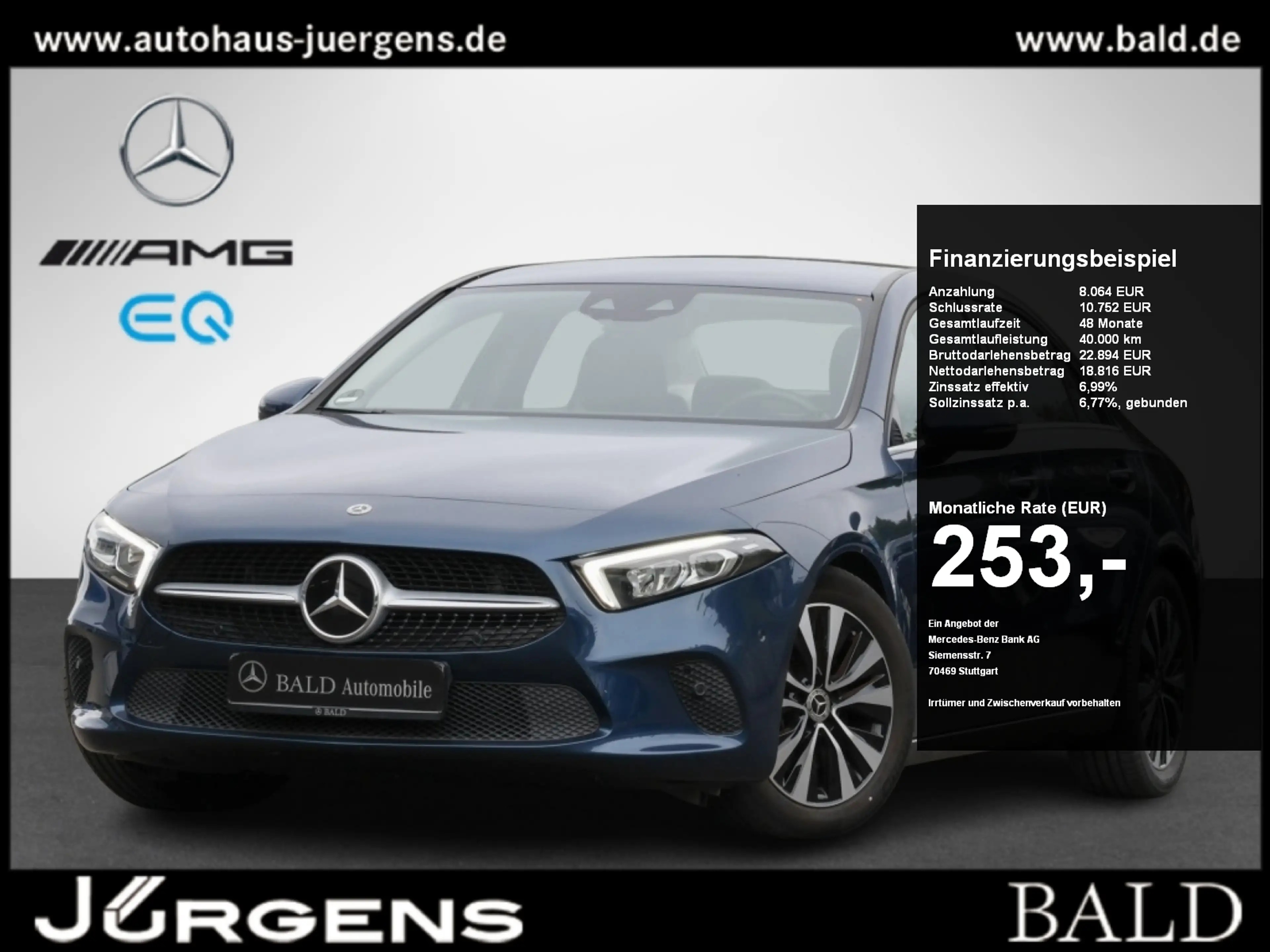 Mercedes-Benz A 220 d 4M Limo Style/AHK/Cam/LED/Keyl/StdHz