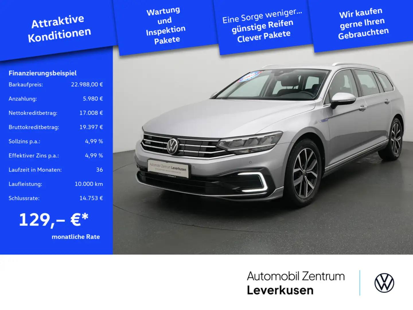 Volkswagen Passat Variant GTE DSG AHK NAVI ACC KAM 360° Silber - 1