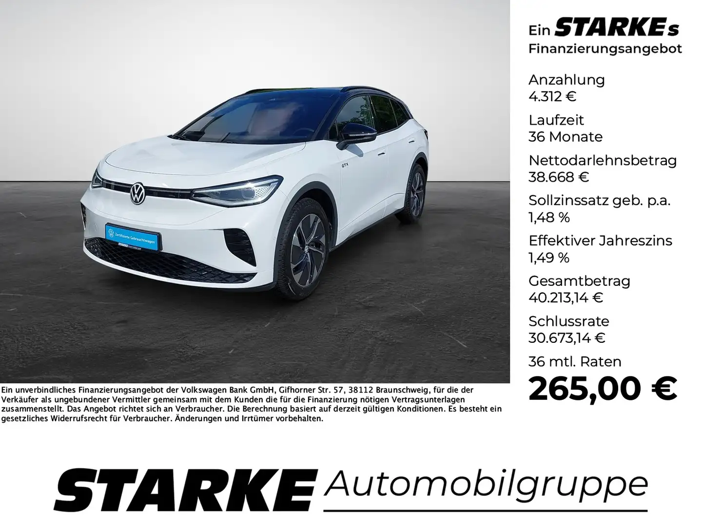 Volkswagen ID.4 GTX 4M Infotainment-Paket Weiß - 1