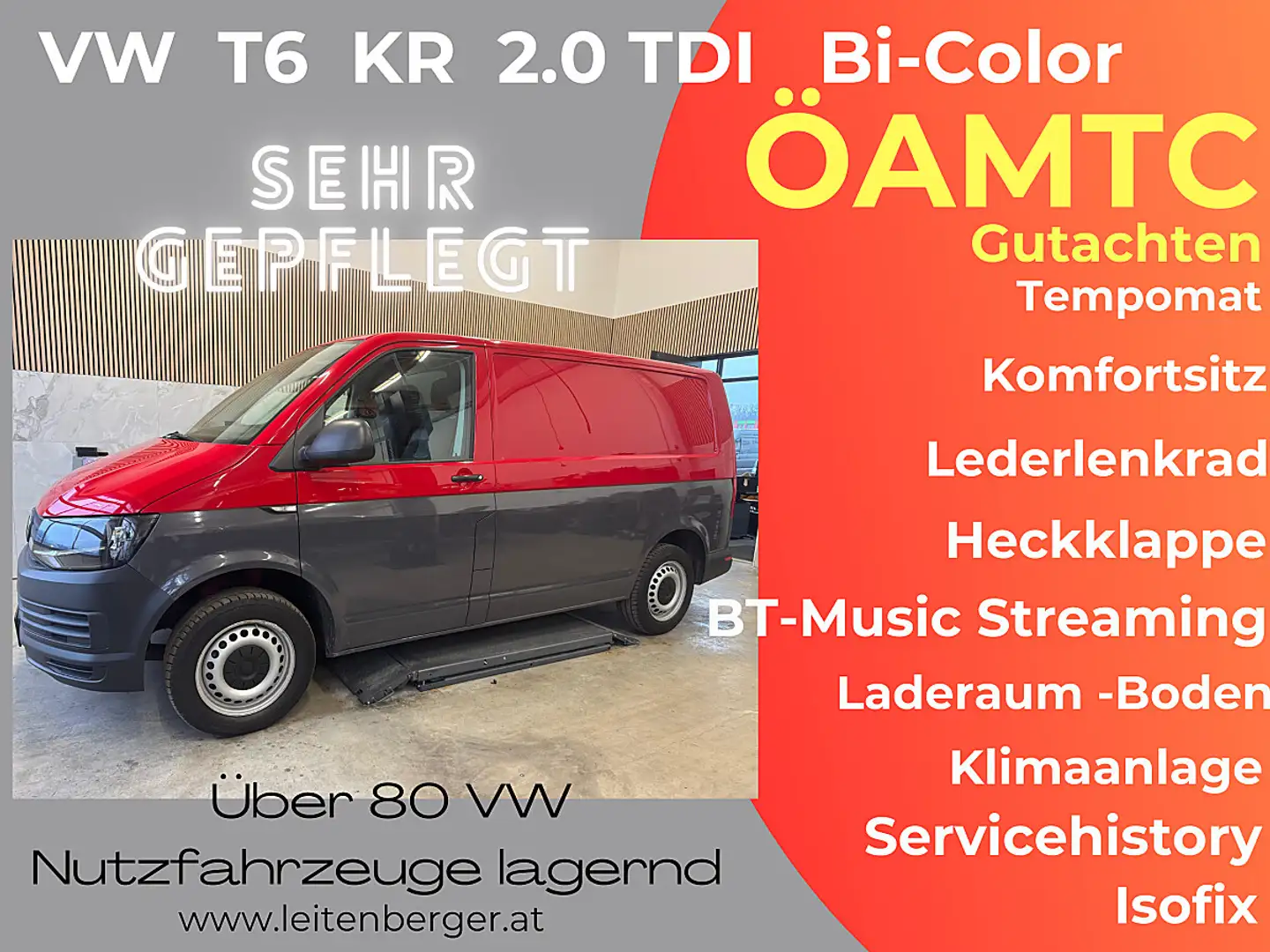 Volkswagen T6 Transporter T6 Bus Kastenwagen KR Heckklappe, Klima 1.Besit... Grau - 1