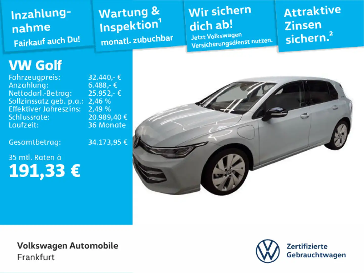Volkswagen Golf VIII 1.5 TSI DSG eHybrid Goal KAM LED ACC A Blau - 1