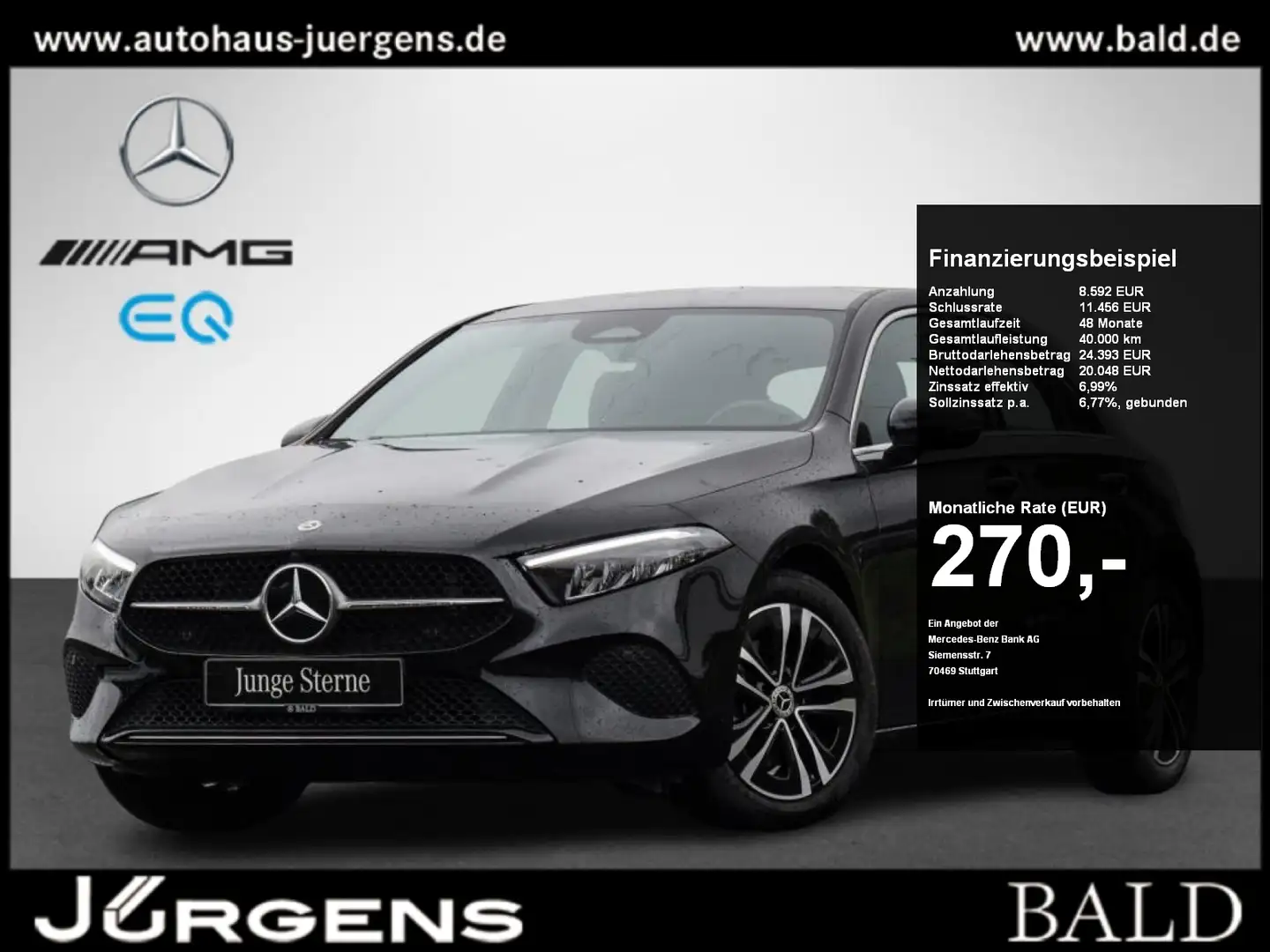 Mercedes-Benz A 200 Progressive/LED/Kamera/Shz/Winter/Spurh/17 Negro - 1