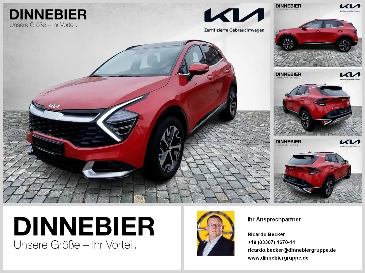 Kia Sportage Spirit 1.6T LED+360°+Glasdach+Navi Rouge - 1