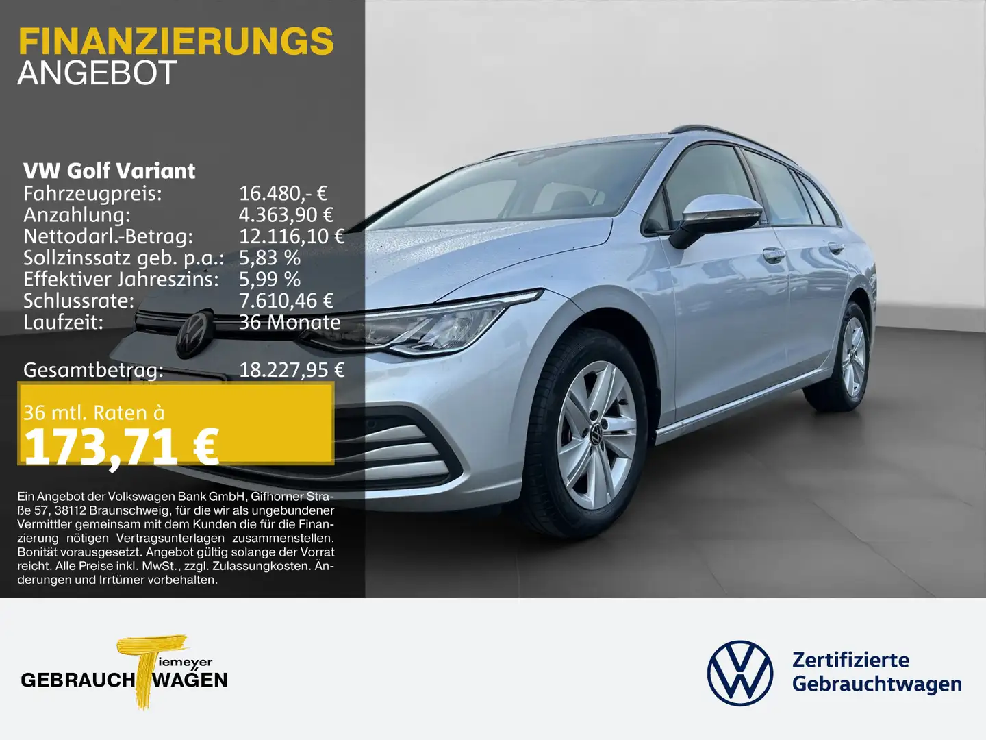 Volkswagen Golf Variant 1.0 TSI LIFE AHK NAVI APP-CONNECT Silber - 1
