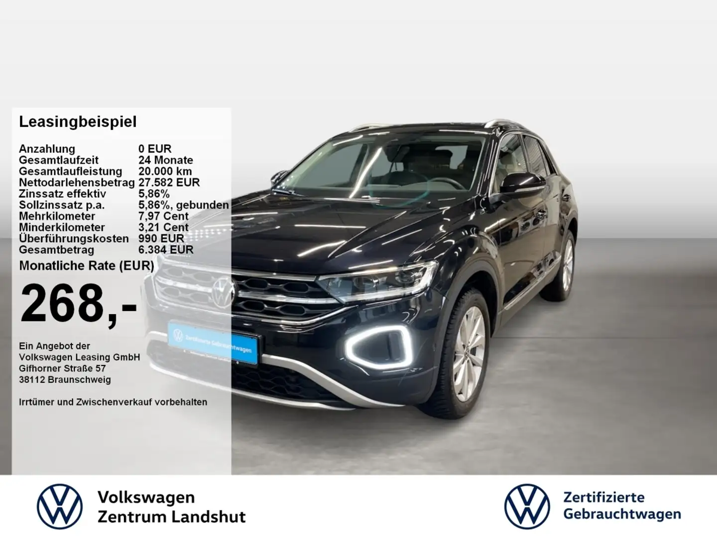 Volkswagen T-Roc 1.5 TSI DSG Style ACC ParkAss. FLA AHK LM Noir - 1