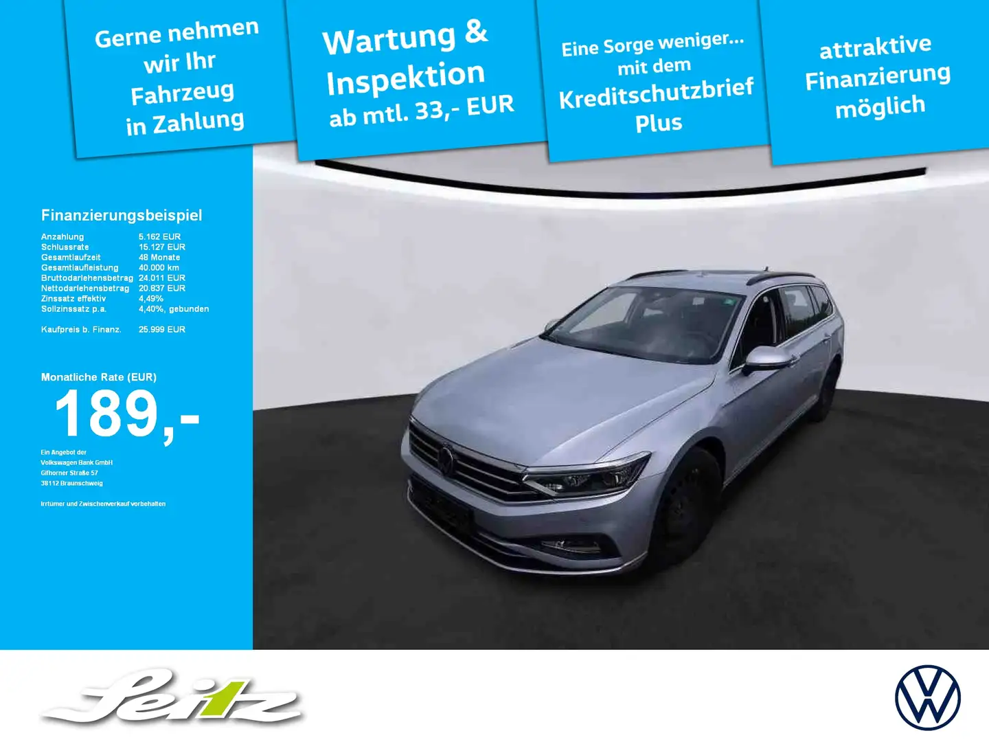 Volkswagen Passat Variant 1.5 TSI Business *MATRIX*KAMERA*NAVI* Silber - 1