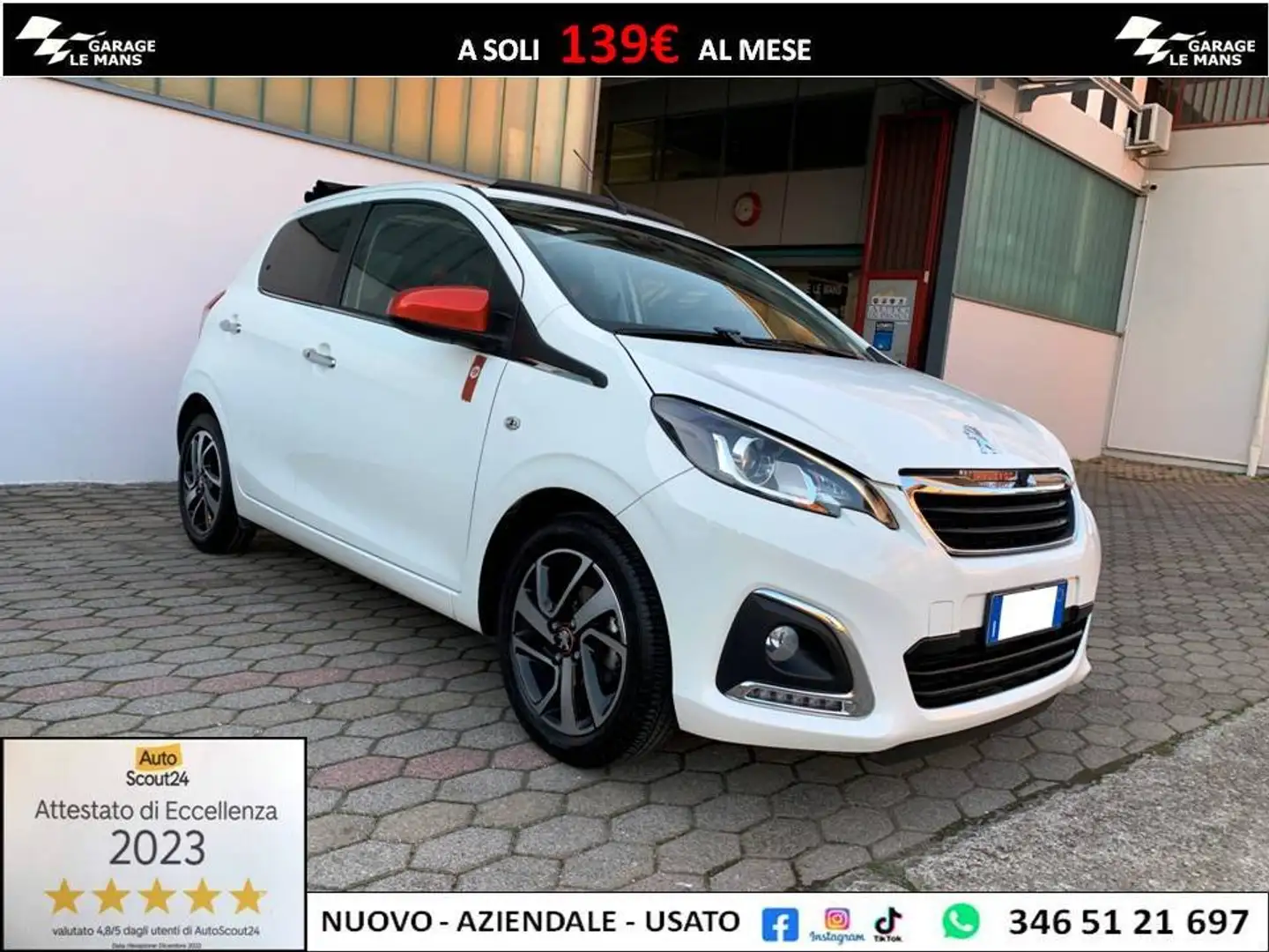 Peugeot 108 1.0 VTI ROLAND GARROS NAVI LED CRUISE TELEC Bianco - 1