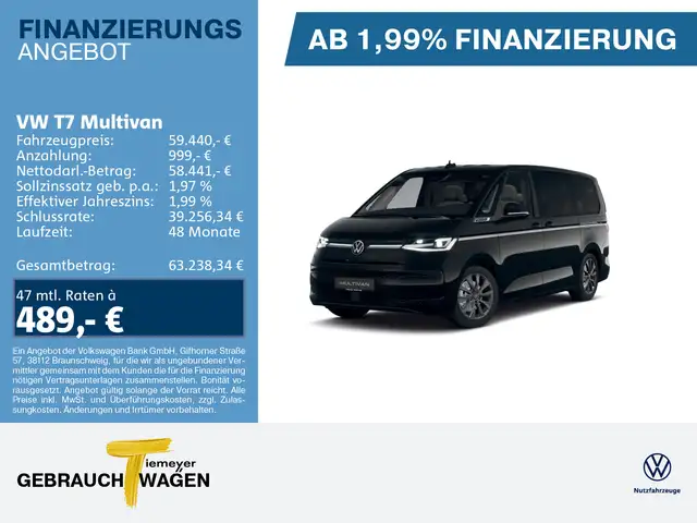 Volkswagen T7 Multivan HYBRID ALLRAD LÜ LANG STYLE 360 AHK