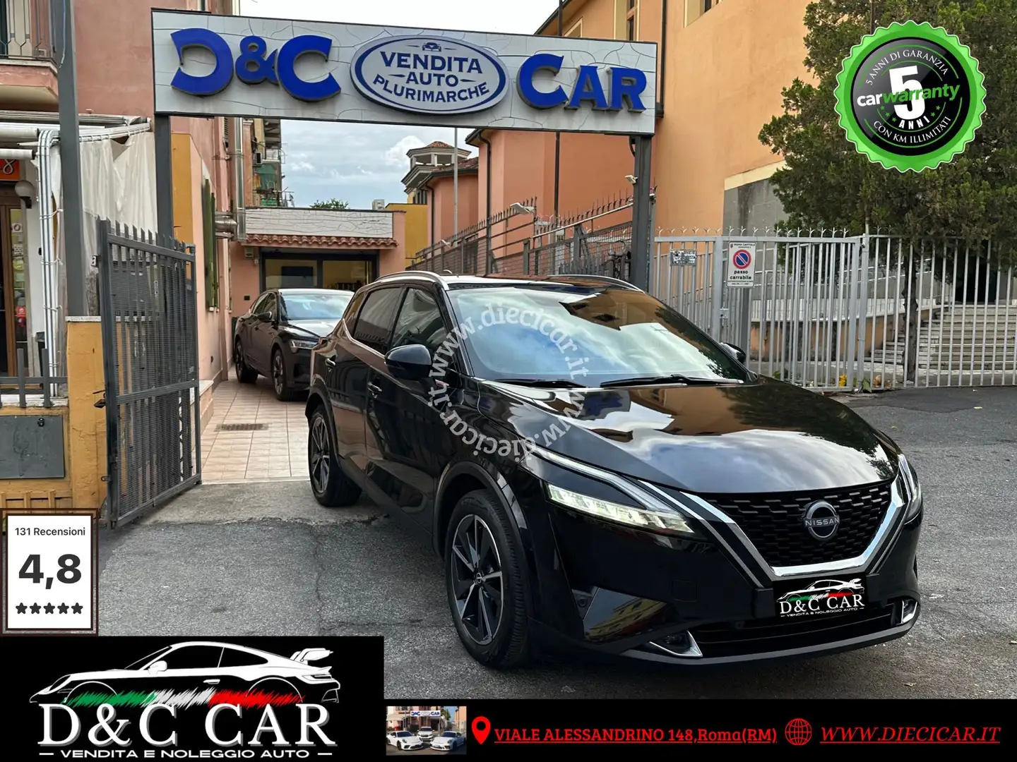 Nissan Qashqai Qashqai III 1.3 mhev Tekna 2wd 140cv UNIPRO TETTO Nero - 1