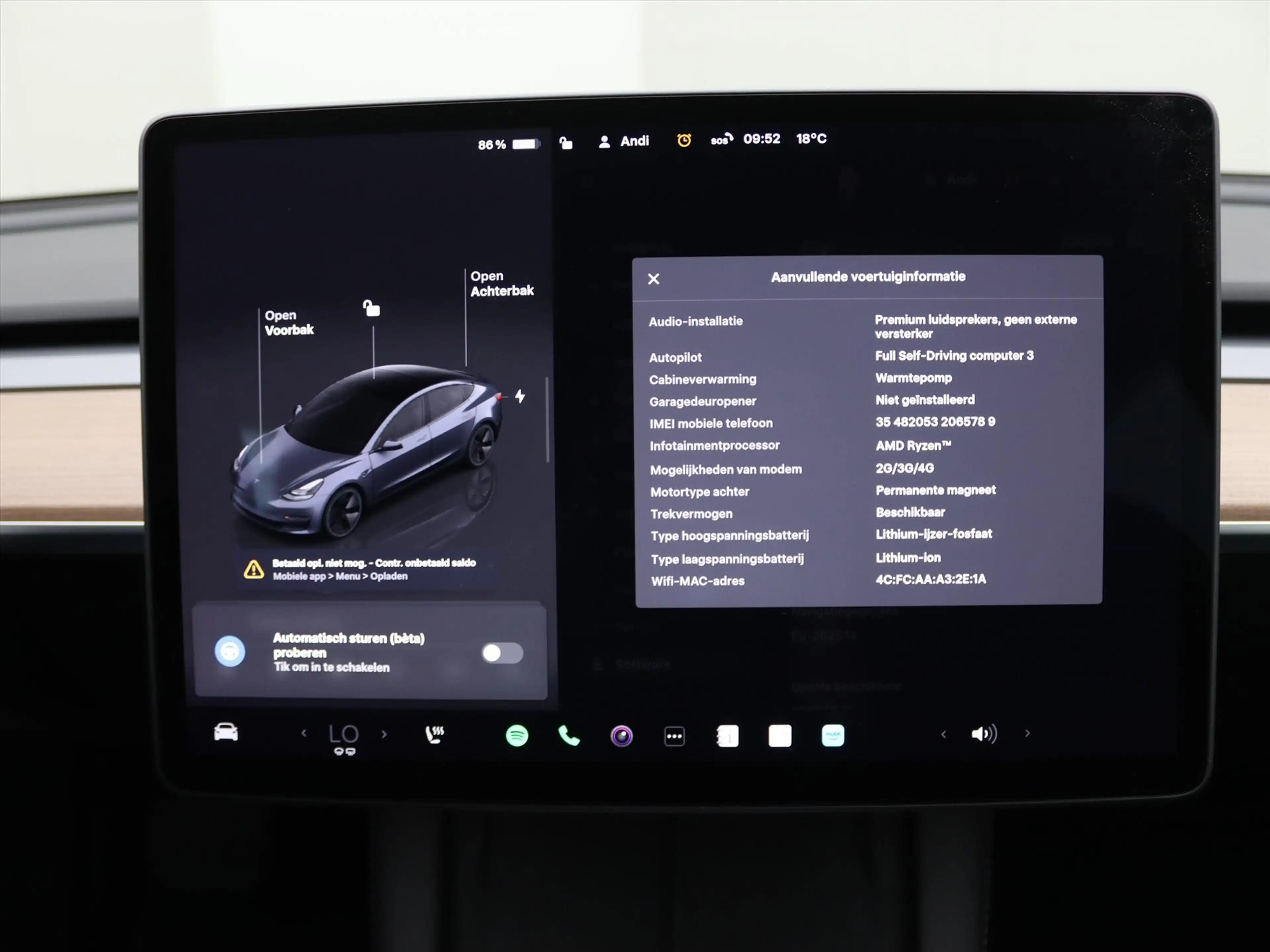 Tesla Model 3 Standard RWD Plus UPGRADE 95.7% SoH [ TREKHAAK+LFP — photo 34