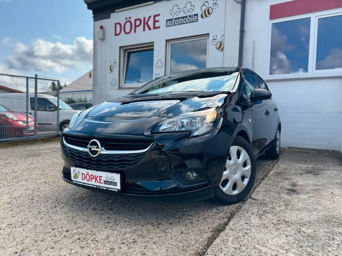Opel Corsa E 1.4i Navi PDC SHZ LHZ Scheckheft 2. Hand Schwarz - 1