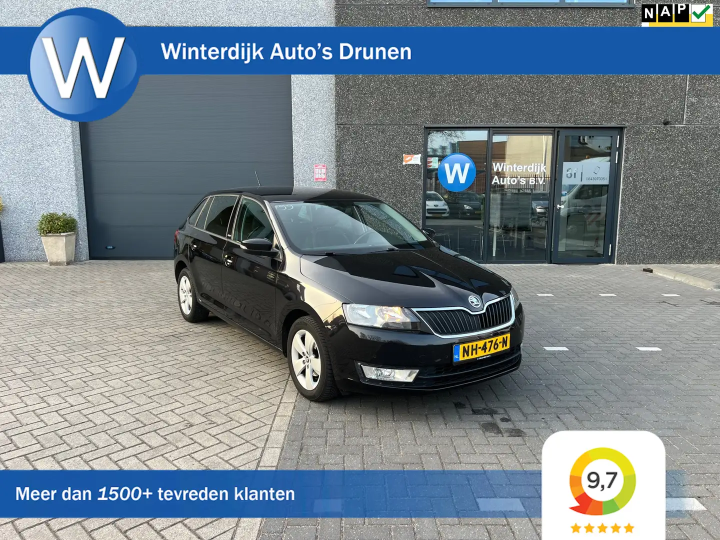 Skoda Rapid/Spaceback 1.2 TSI Clima, Navi, Cruise, Stoelverwarming Zwart - 1