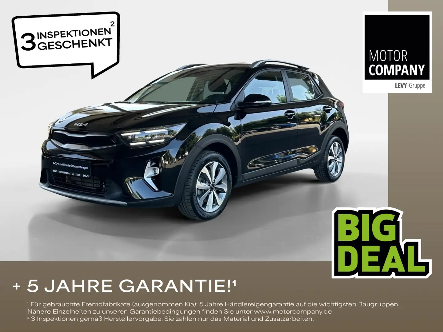 Kia Stonic 1.0 T-GDI Vision +DCT+Navi+R.Kam+Allwetter Schwarz - 1