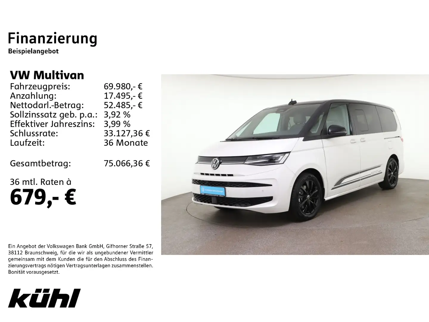 Volkswagen T7 Multivan T7 Multivan LÜ 1.5 TSI eHybrid 4Motion DSG Editi Weiß - 2