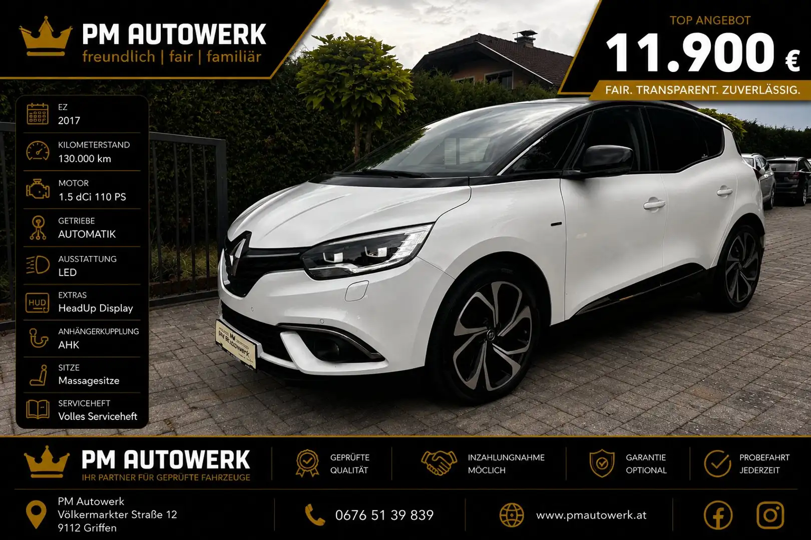 Renault Scenic 1.5 dCi BOSE Edition *AHK*HeadUp*Massage*LED* Weiß - 1