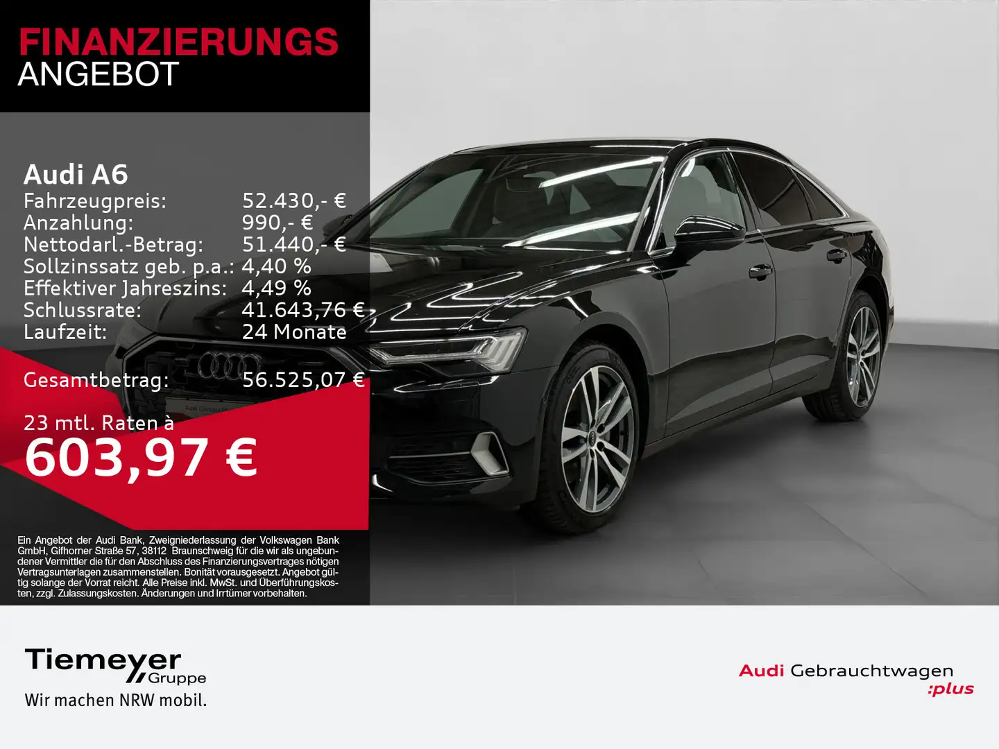 Audi A6 40 TDI Q ADVANCED UPE90 AHK ST.HEIZ HuD MEMOR Schwarz - 1