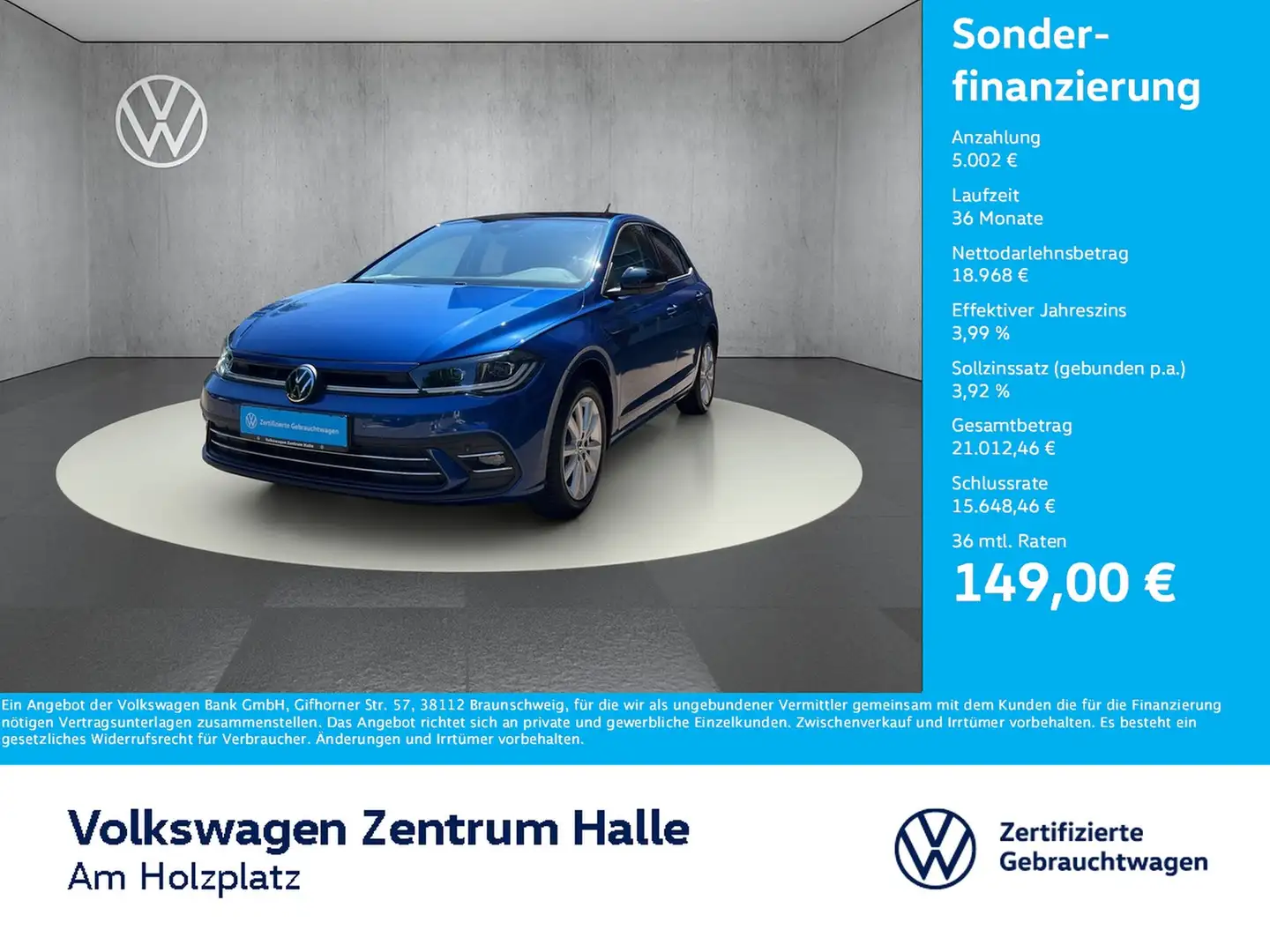 Volkswagen Polo 1,0 l TSI OPF 70 kW Style DSG Azul - 1