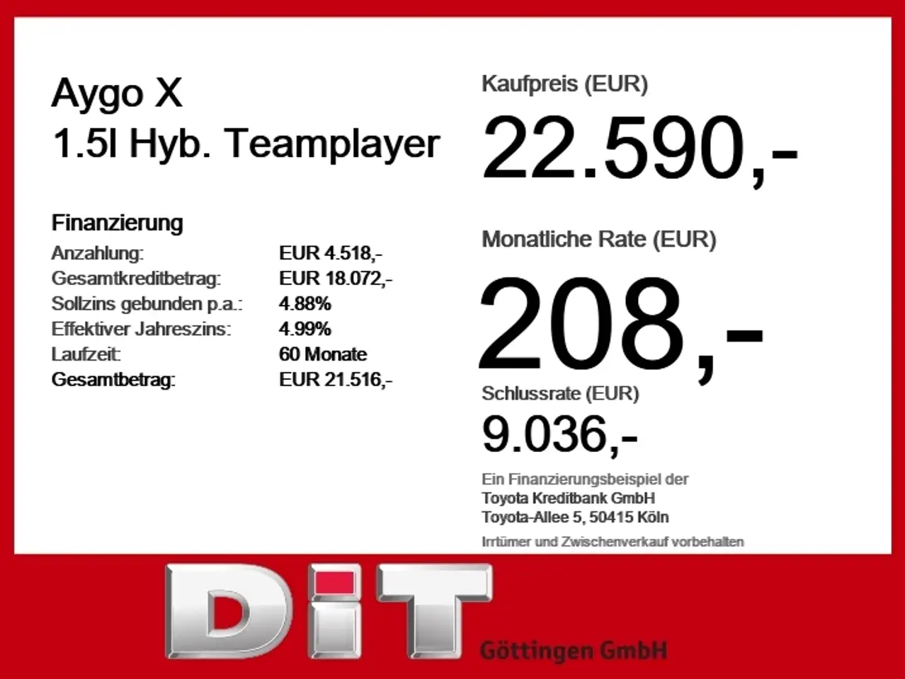 Toyota Aygo X 1.5l Hyb. Teamplayer LED+Siitzh.+Kamera 3