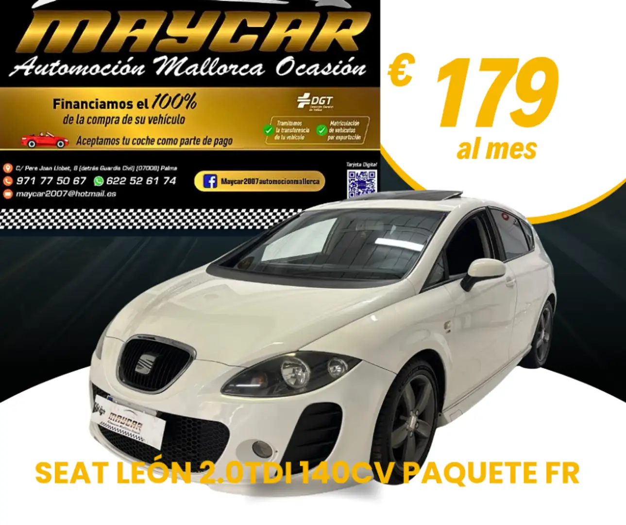 SEAT Leon 2.0TDI Stylance Blanco - 1