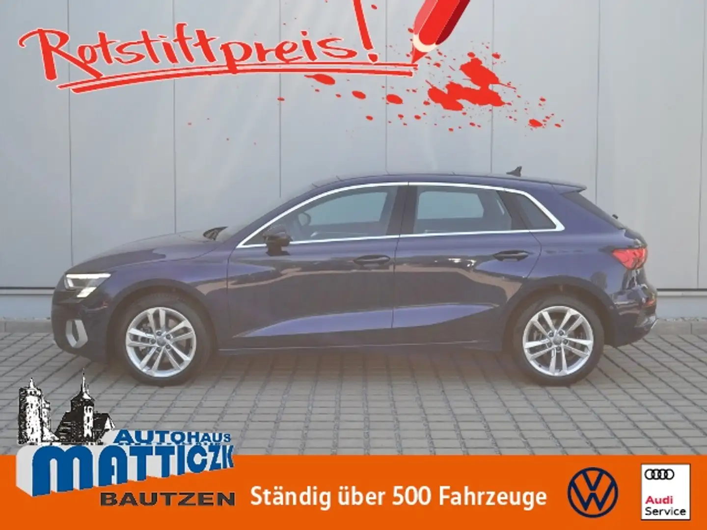 Audi A3 Sportback 35 TDI S-tr. Advanced MATRIX/PANORAMA/N Blau - 1