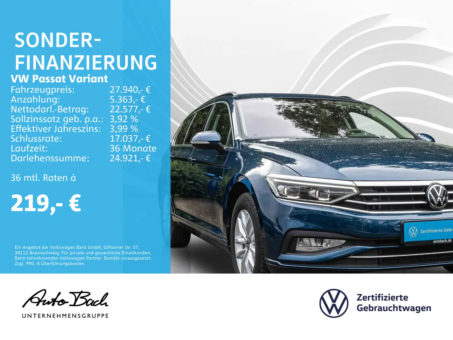 Volkswagen Passat Variant 2.0 TDI DSG Business, Navi, LED-M Albastru - 2