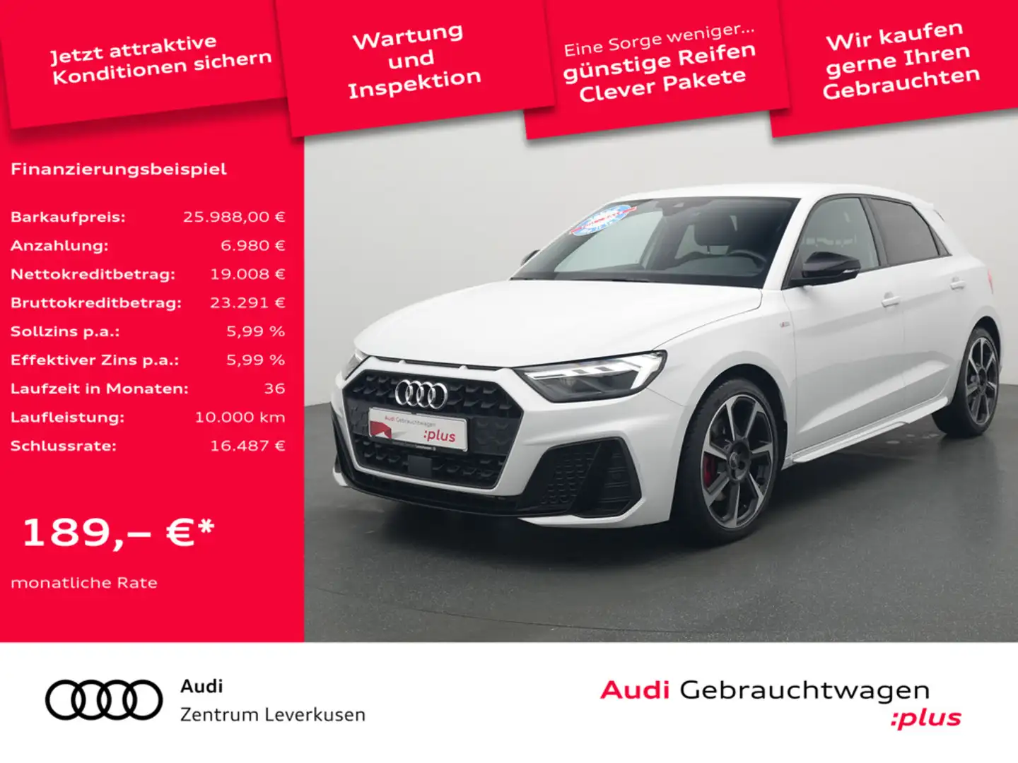 Audi A1 Sportback S line S-TRON B&O NAVI ACC Weiß - 1
