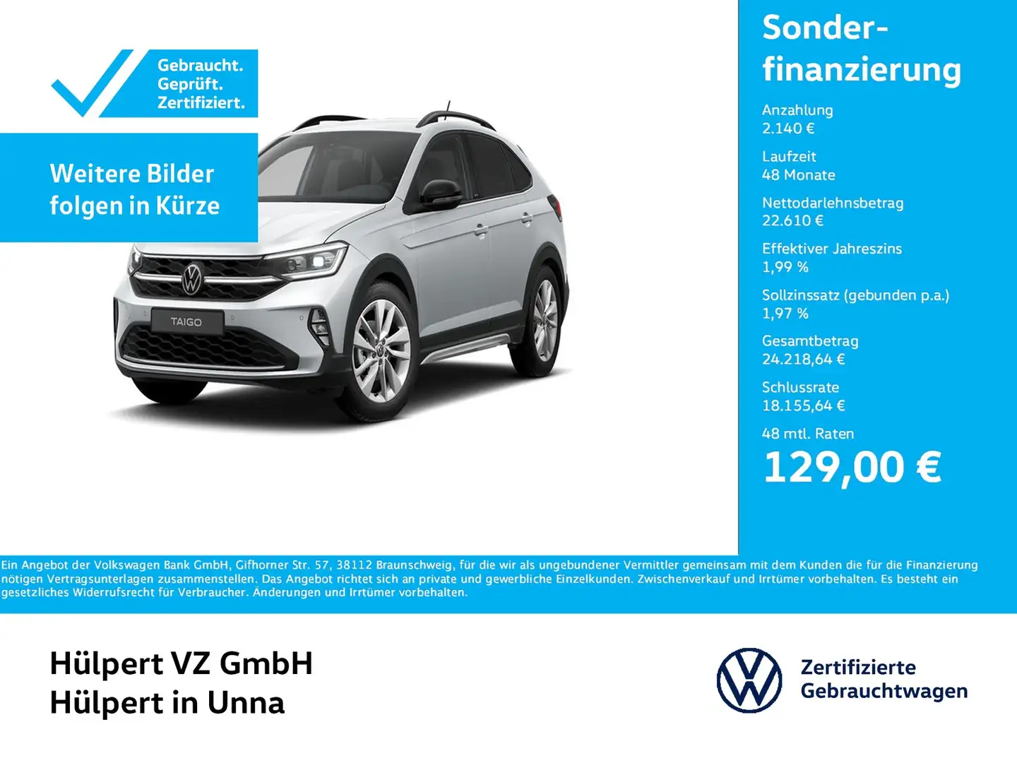 Volkswagen Taigo 1.5 MOVE MATRIXLED LM17 CARPLAY SITZHEIZUNG Silber - 1