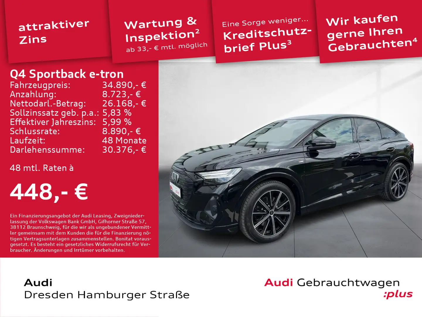 Audi Q4 e-tron 50 quatt. S line Matrix Navi Schwarz - 1