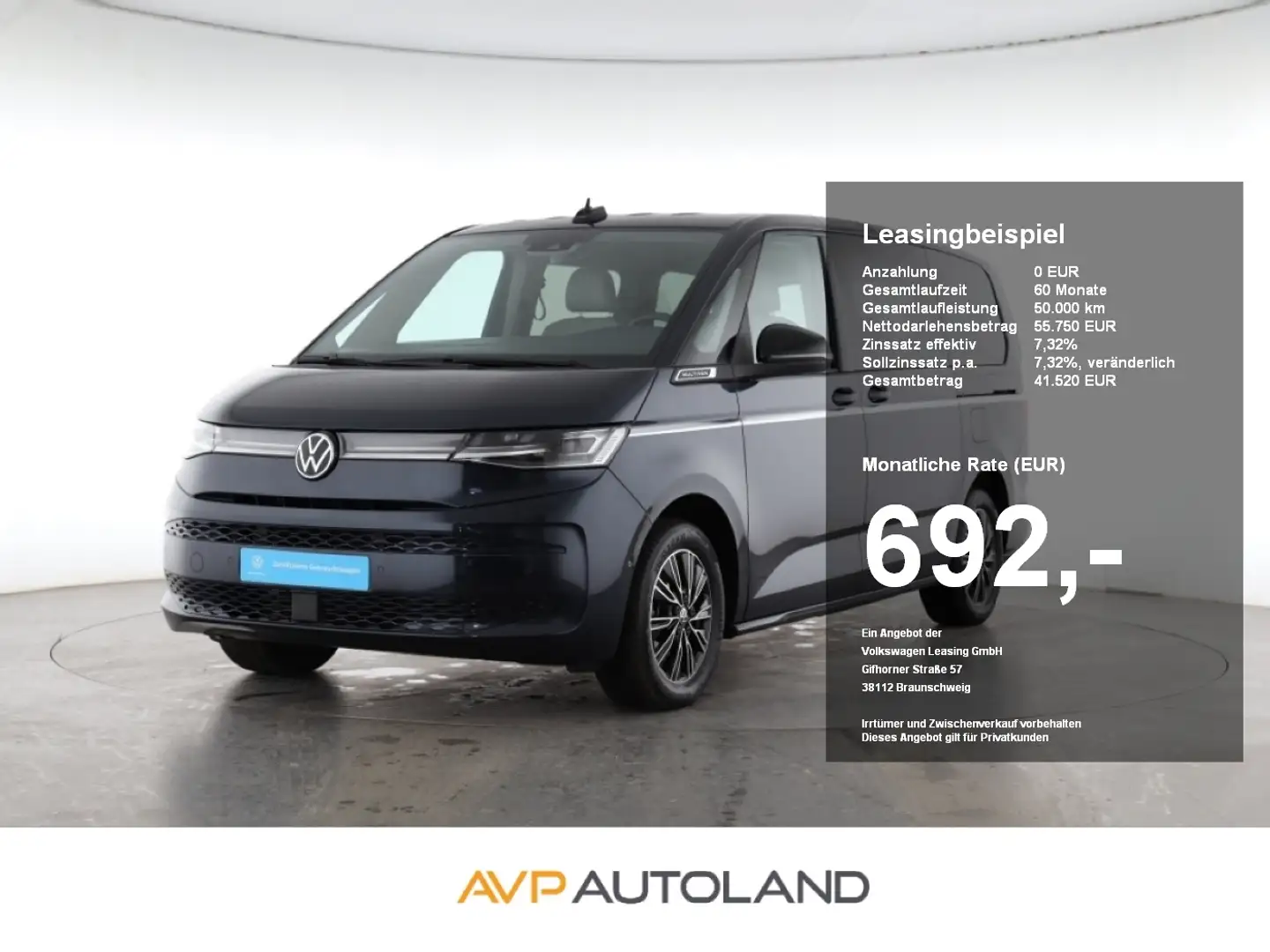 Volkswagen T7 Multivan LÜ 2.0 TDI DSG STYLE | 7-S. | AHK | Bleu - 1