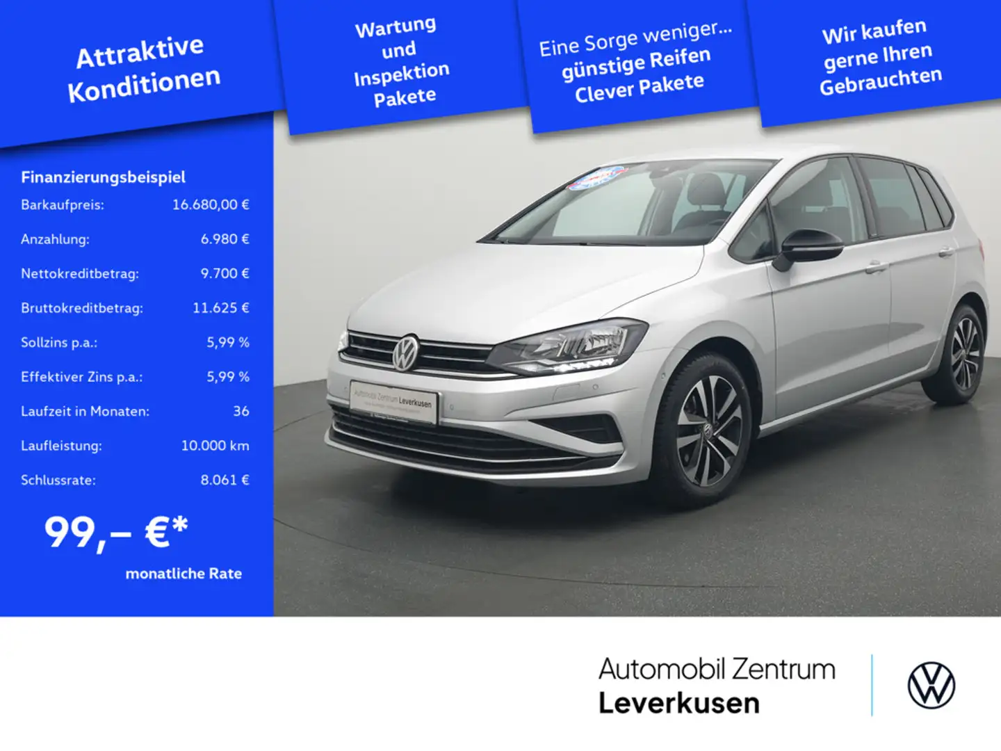Volkswagen Golf Sportsvan Comfortline ACC NAVI PDC Silver - 1