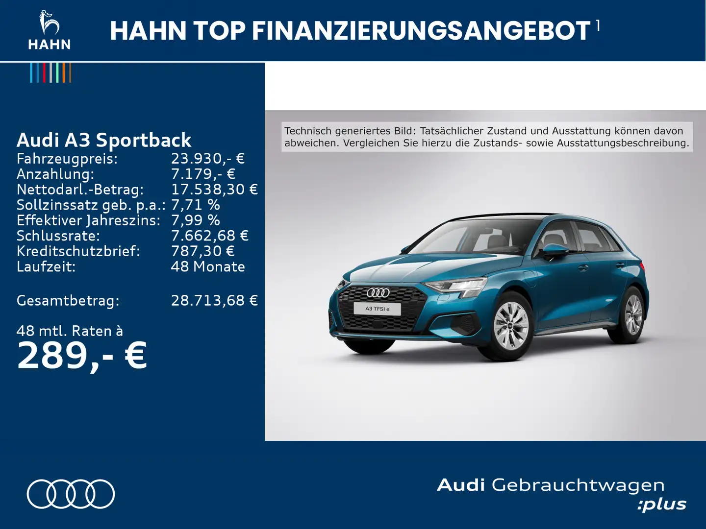Audi A3 40 TFSIe Pano Carplay Virtual Tempo Blau - 2