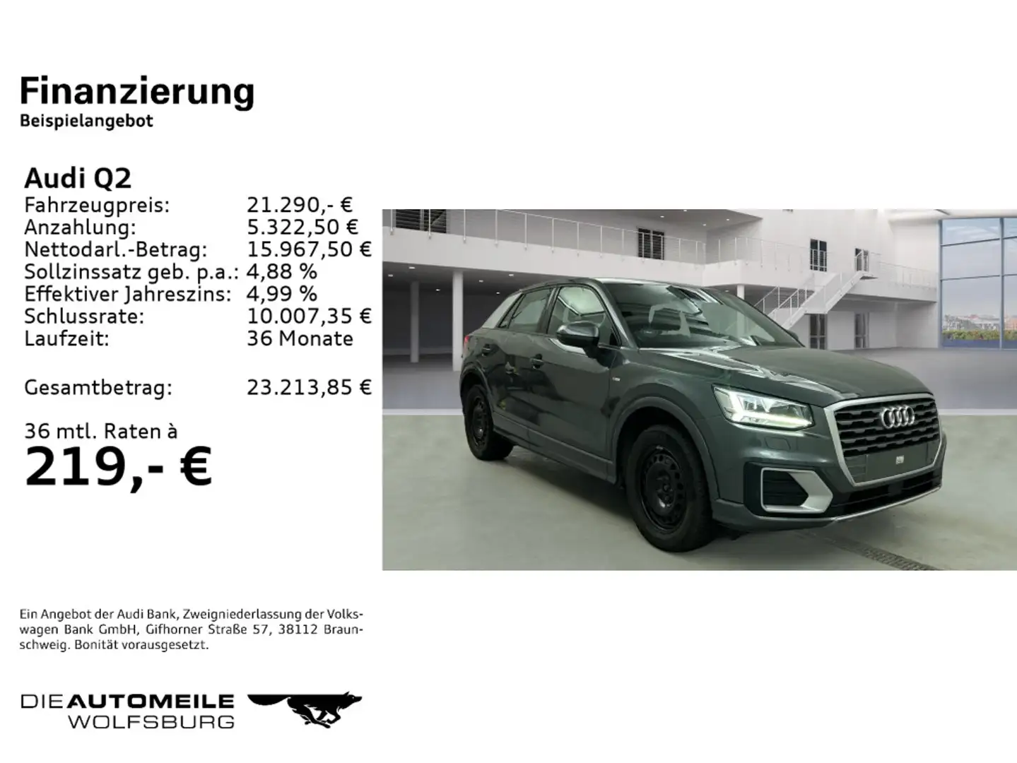 Audi Q2 1.4TSI S tronic sport S-LINE AHK/LED/NAVI/SIT Grau - 2