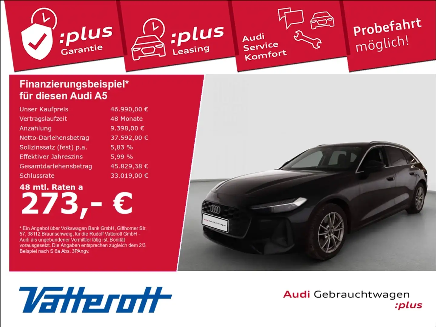Audi A5 Avant TDI HUD ACC LED Kamera B&O Schwarz - 1