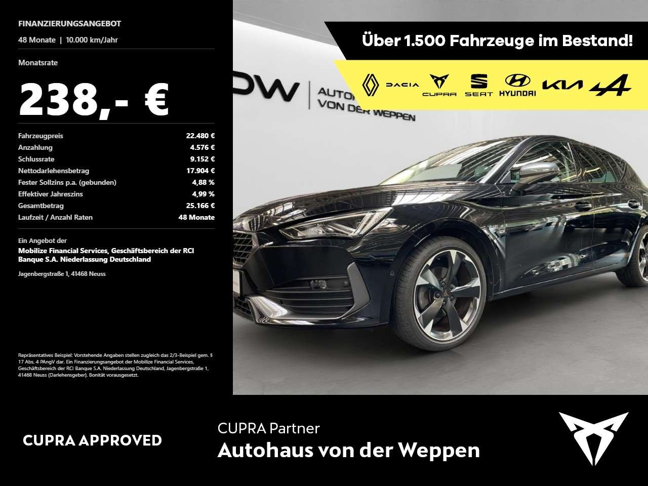 Cupra Leon 2023 — 1.5 eTSI Navi, ACC, Klima SummerSale Klima Navi