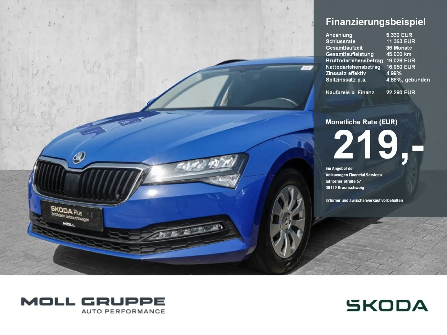 Skoda Superb Combi 2.0 TDI DSG Active navi shz Albastru - 1