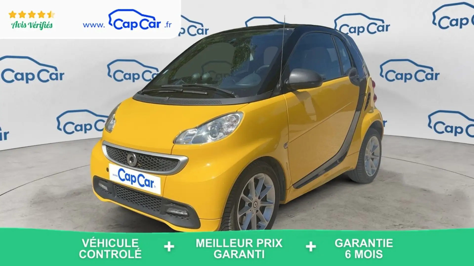 smart forTwo Coupe 1.0 Turbo 84 Passion - Automatique Entretien Jaune - 1