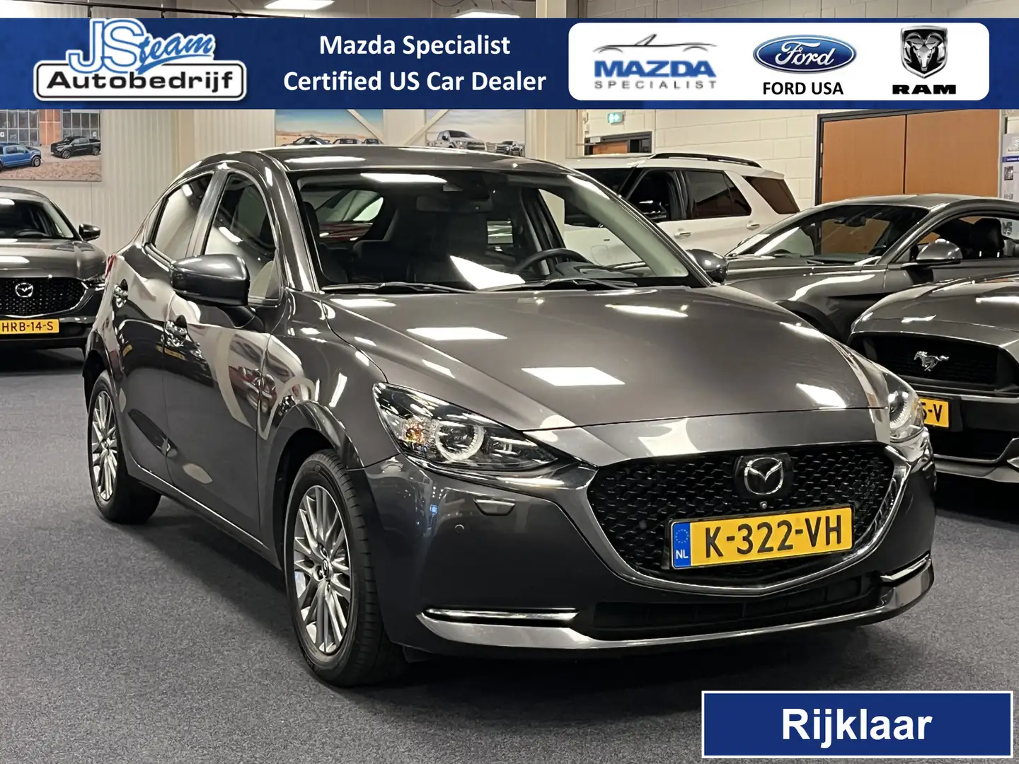 Mazda 2 1.5i SkyActiv-G Signature 90PK Leder Navi DAB+ App Gris - 1